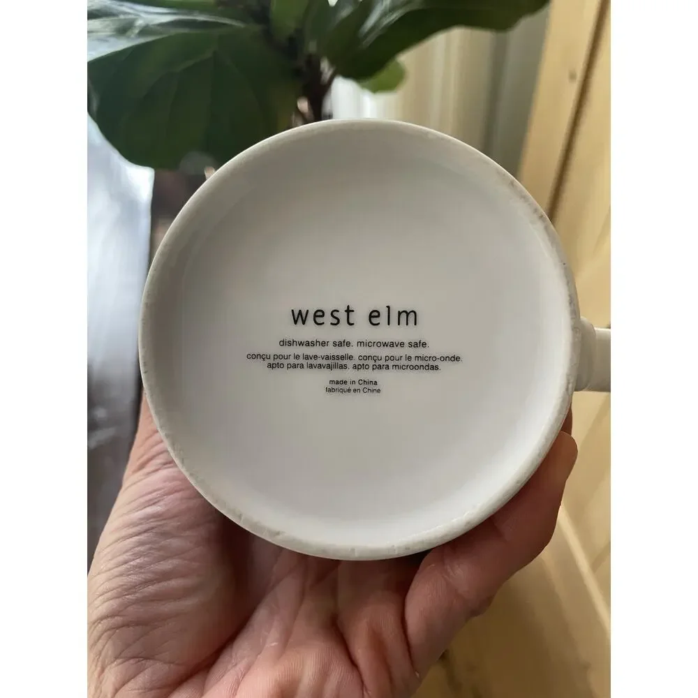West Elm Monogram Black And White Initial N‎ Letter Ceramic Coffee Tea Mug